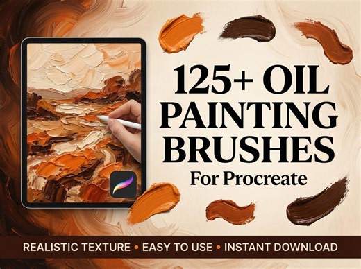 Oil Painting Brushes Procreate, 125  Realistic Oil Brush Set, Oil Pastel Brushes, Digital Painting Kit, Texture Brush Pack iPad Oil - Etsy