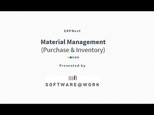 Efficient materials management (Purchases & inventories) with ERPNext