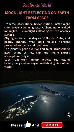 Moonlight Reflecting on Earth Seen From Space | Real ISS View #spacefacts #universe
