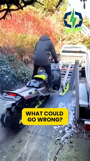 The ultimate snowmobile loading fail. Straight over the truck, busted rear window and possibly a broken back. - #rearwindow #trucks #snowmobile #fail | Conlon Motorsports St. Albert