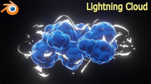How to create a cloud with lightning around in a cartoon style using Blender #oe290