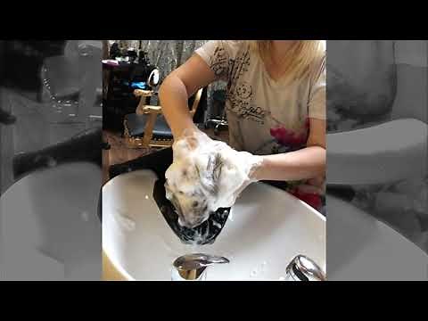 ASMR Relaxing Foamy Shampoo Sounds Washing Clients Hair