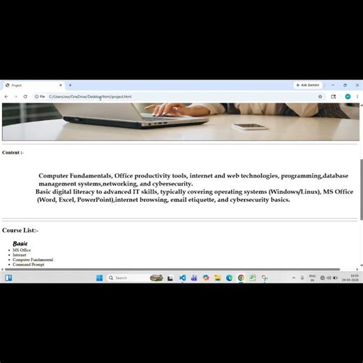 project-2 Basic Webpage coding with Vs Code