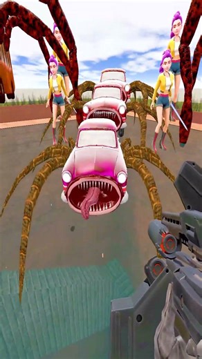 Rumi vs Colorful Car and Bus Eaters in Maze GMod