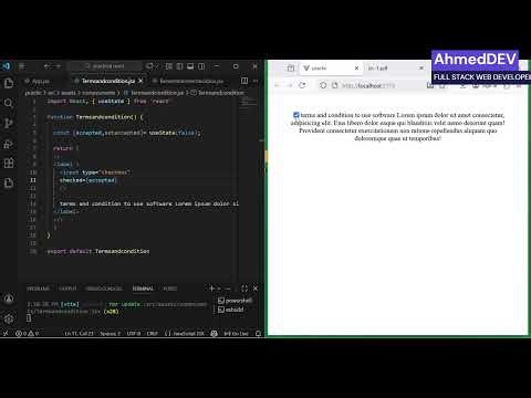 React Terms & Conditions Checkbox | Enable Submit Button with useState