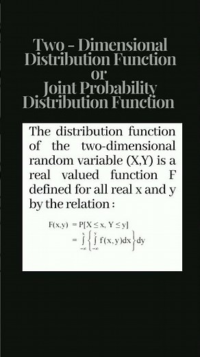 Joint Probability Distribution Function | Two - Dimensional Distribution Function | Statistics