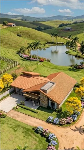 Projeto de casa de campo com 3 quartos incluindo 1 suíte, espaço gourmet e piscina