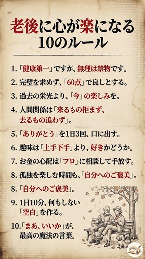 老後に心が楽になる｜人生が軽くなる10のルール#老後の生き方 #心が楽になる #人生の知恵