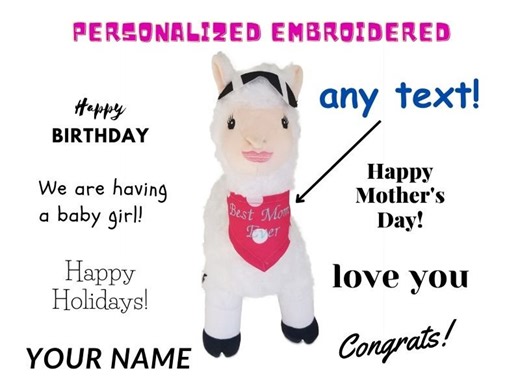 Personalized Embroidered Picky Llama Stuffed Animal Plush Toy 15" - Great Gift for Llama Lovers - Etsy Ireland