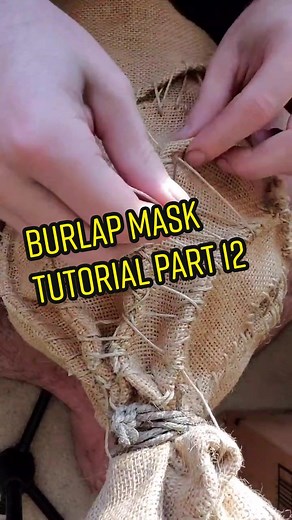 Burlap Mask Tutorial PART 12 #scarecrow #burlap #mask #halloween #tutorial #diy #howto #craft #fyp #foryoupage