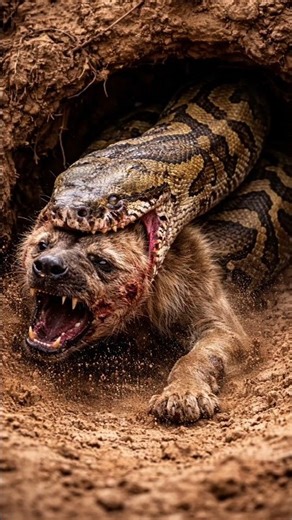 Hyena Makes a Fatal Mistake | Giant Python Ambush at the Burrow