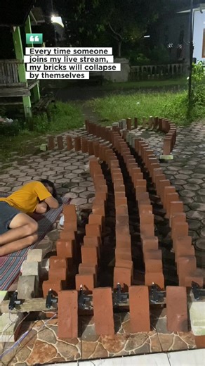 Bricks Collapse Live Stream Prank