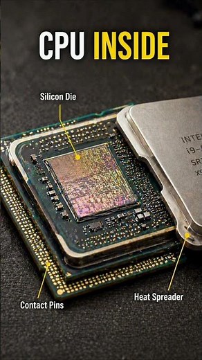 CPU Inside Explained in 30 Seconds ⚡ What’s Inside a Processor Chip? #shorts