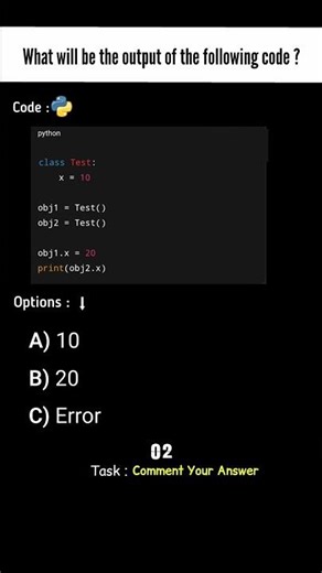 Python Interview Question | Daily Coding Quiz | Shorts