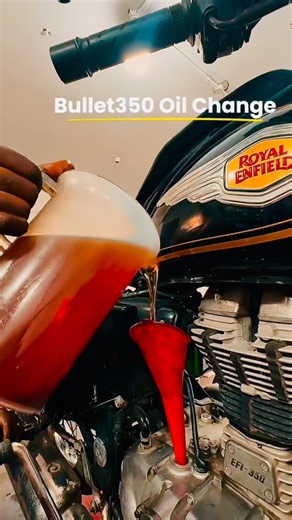 Bullet 350 oil change Royal Enfield service 😱 #bullet350
