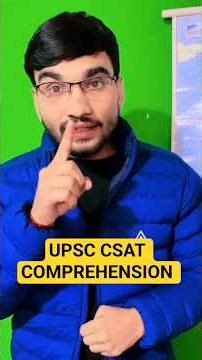 UPSC CSAT 🔥 | Comprehension 🔥 | upsc Comprehension 🔥 | csat previous year question paper