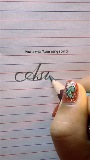 How to write ‘Asian’ using a pencil #cursivewriting #viral #reels #fyp #shorts