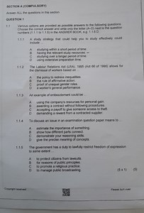 SECTION A (COMPULSORY)QUESTION 1 (Multiple Choice)Choose the... | Filo