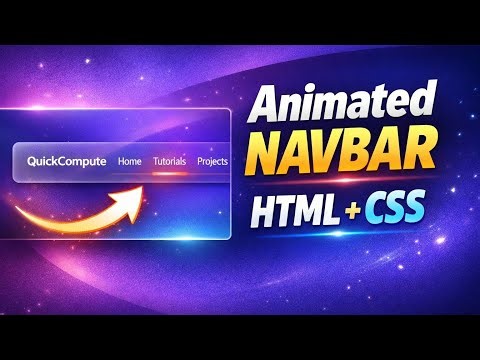 Create Stunning Animated Navbar Using HTML & CSS | Modern CSS Hover Animation Tutorial