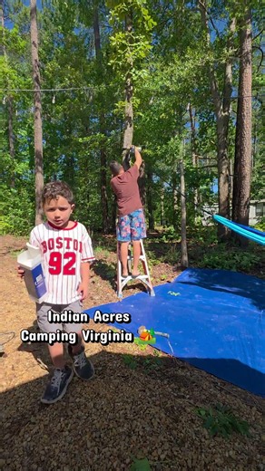 Instalation of 80 inch TV on Camping 🏕 Indian Acres Virginia USA 🇺🇸