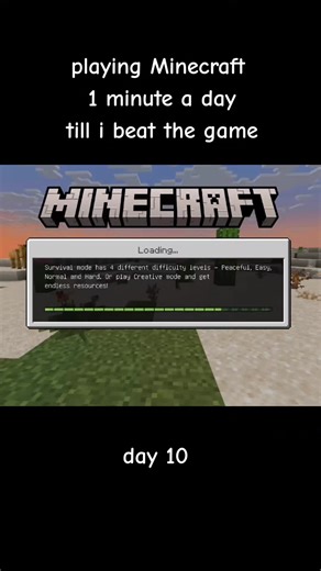 playing Minecraft 1 minute a day till I beat the game (day 10) #minecraft #bedrockedition #mining#gaming #nostalgia #day10