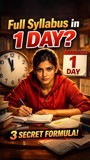 How to Cover Full Syllabus in 1 Day 😱 | 3 Step Secret Formula! | #study #studytips #student #shorts