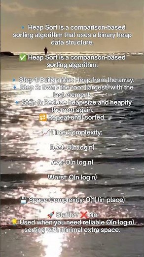 🔥 Heap Sort Explained in 30 Seconds! #sortingalgorithms #shorts #youtubeshorts #sorts# funny