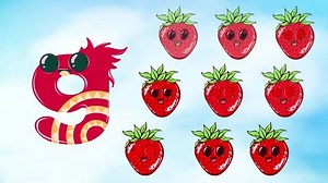 Cute Number Nine . Animated Videos.