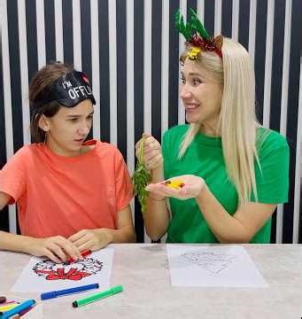 3 Marker Challenge 🎄🍎🍋🥝 #3markerchallenge #3colorchallenge #drawing #threewikifamily