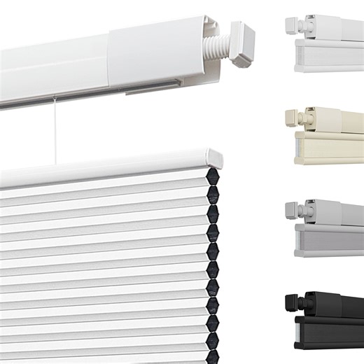 MiLin Top Down Bottom Up Cordless Cellular Shades No Drill Color-Matched No Tools Cellular Blinds for Windows Honeycomb Design Indoor Shades (Blackout White, 45 1/2" W X 48" H)