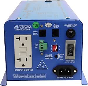 AIMS Power 600 Watt 12 VDC Pure Sine Inverter Charger 120 VAC Output 20A Charger 7A Transfer Switch ETL Cert to UL458 Standards PICOGLF6W12V120VETL