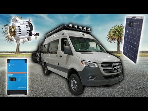 Sprinter Van Decked Out to the MAX! (Walkable Solar, 2nd Alternator, AutoStart, Nuetrino, and More!)