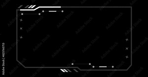 4K Rectangle hud interface dynamic moving shapes. Stream starting bg. Technology hud viewfinder motion graphic element static scientific games movies title video. Cyber concept software geometry cut