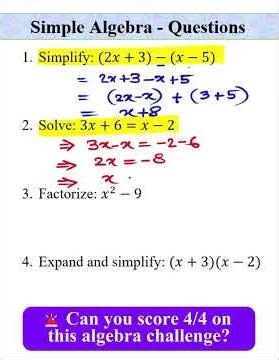 Simple Algebra Challenge! 99% get at least ONE wrong. Algebra Challenge 🧠#maths #short #algebra