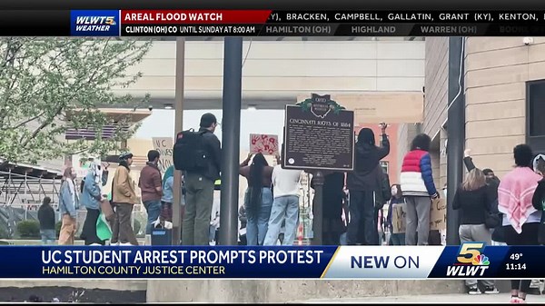 Arrest of UC student prompts protest outside Hamilton County Justice Center