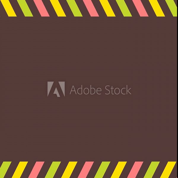 上下に配置されたストライプが横スクロールするループ動画（茶色背景に春カラー）【正方形ビデオ】