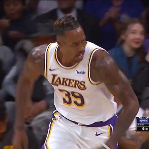 Last night, Dwight Howard posted 1⃣6⃣ PTS, 1⃣0⃣ REB and 4⃣ BLK in the Los Angeles Lakers' win over the Charlotte Hornets! | NBA