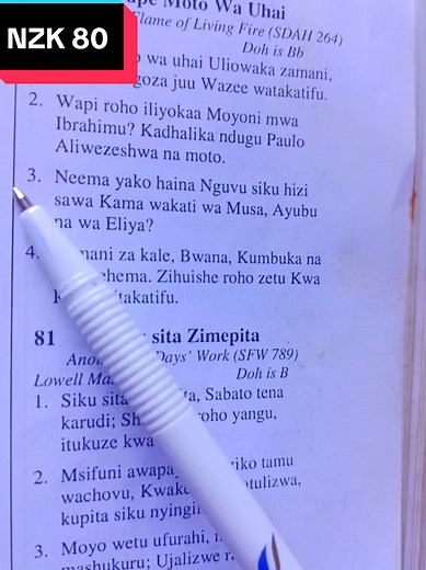 NZK 80: Tupe Moto wa Uhai - Hymn for The Happy Sabbath