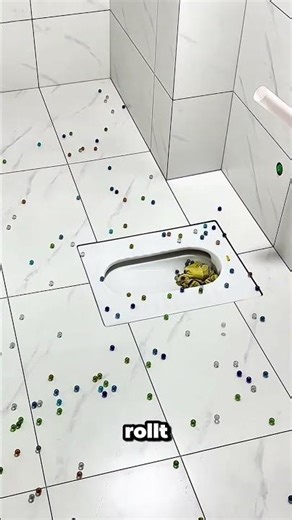 Japanese marble test for perfect bathroom slope