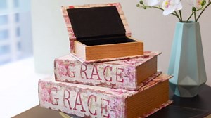 Jolitac Wooden Decorative Book Boxes 3 Pack - Vintage Style Secret Storage Boxes Handcrafted Wooden Storage Containers with Rustic Magnetic Closure for Jewelry & Keepsakes (Blue Ocean)