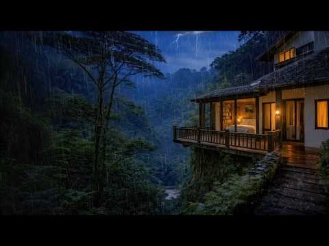Rain sounds for Sleep in Midnight Bedroom Ambience | Relaxing Dark Night Rain Sounds for Deep Sleep🌙