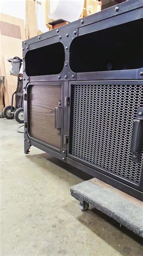 The FreightBar Media Console #industrialstyle