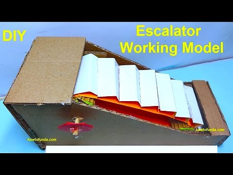 innovative escalator working model - elevator - accelerator science project exhibition | howtofunda