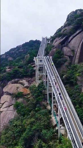 China instals escalator stairs on mountains for tourists
