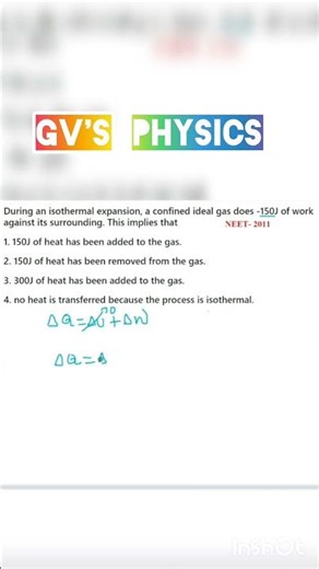 Isothermal process, Isothermal expansion, workdone, #firstlawofthermodynamics #heat #neet #jeebatch
