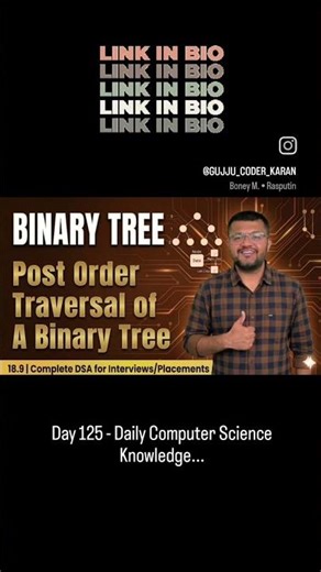 Post order traversal of a binary tree #shorts #ytshorts #binaryTree #postordertraversal #algorithms