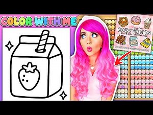 Color Along: Strawberry Milk 🍓 Cozy Treats Coloring Book | Ohuhu Art Markers Coloring Tutorial