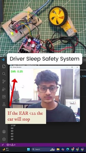 Driver Drowsiness Detection System Using Python & Arduino | AI Sleep Detection Car Project