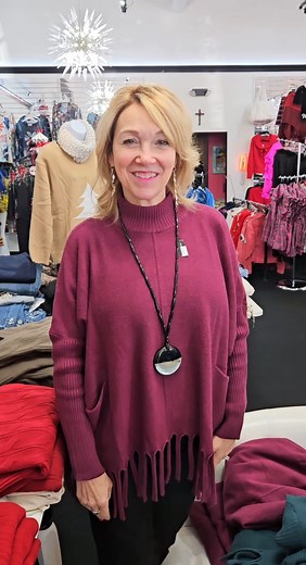 Our #1 Sweater of the Year is here — pockets, fringe, and four stunning colors. This is the one you don’t want to miss! 💖✨ Message us today on Facebook to get yours! Check out our exclusive pre-sale here: www.KimRoseGlam.com #KimRoseFashions #sweater #fashion #outfit #style #boutique | Kim Rose Fashions