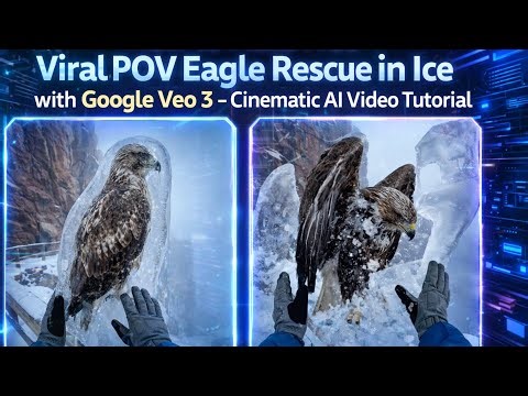 How to Make Viral POV Eagle Rescue in Ice with Google Veo 3 – Cinematic AI Video Tutorial